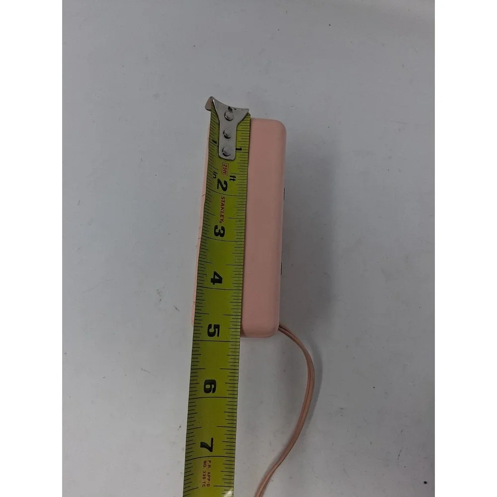 Vintage 80's Conair Kick-Standing Digital Alarm Clock Pink Peach Retro Works
